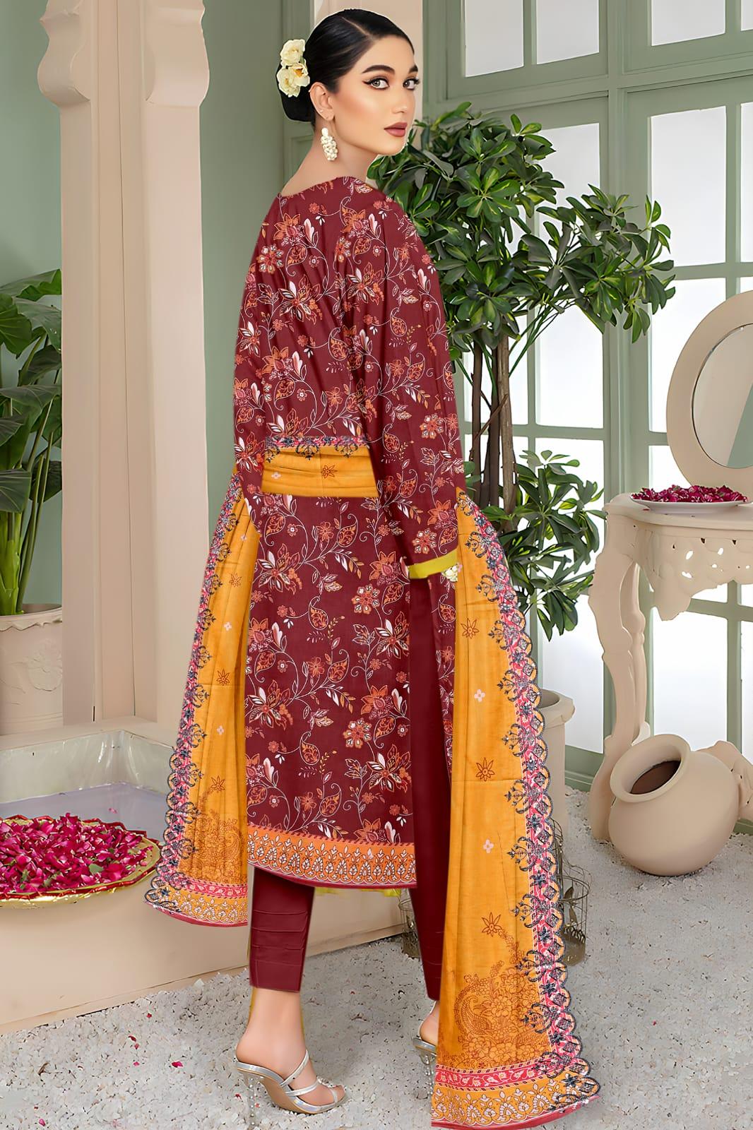 Seraphic Neno Kari Lawn with Katwork Dupatta – Design 4