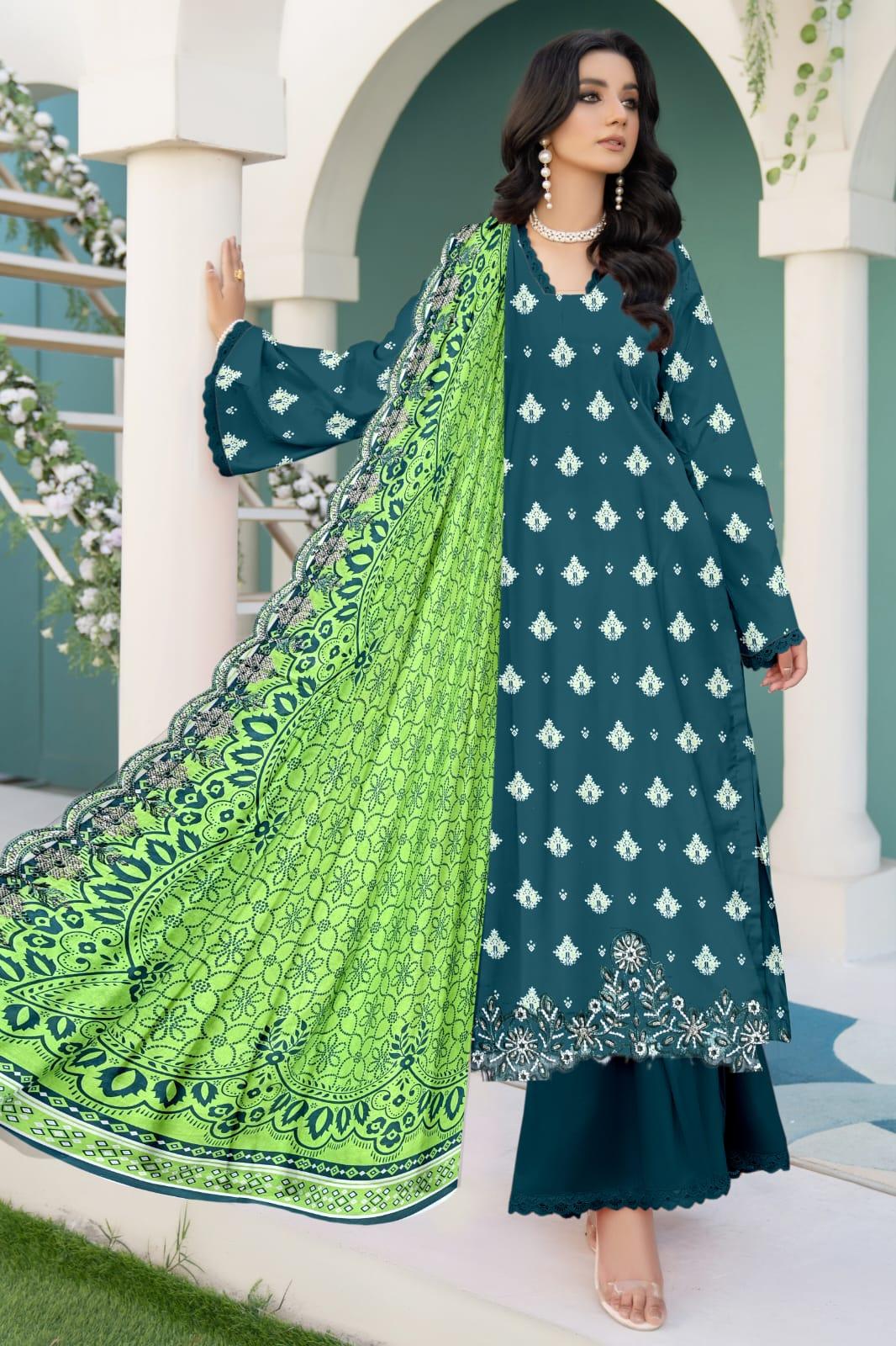 Seraphic Neno Kari Lawn with Katwork Dupatta – Design 7