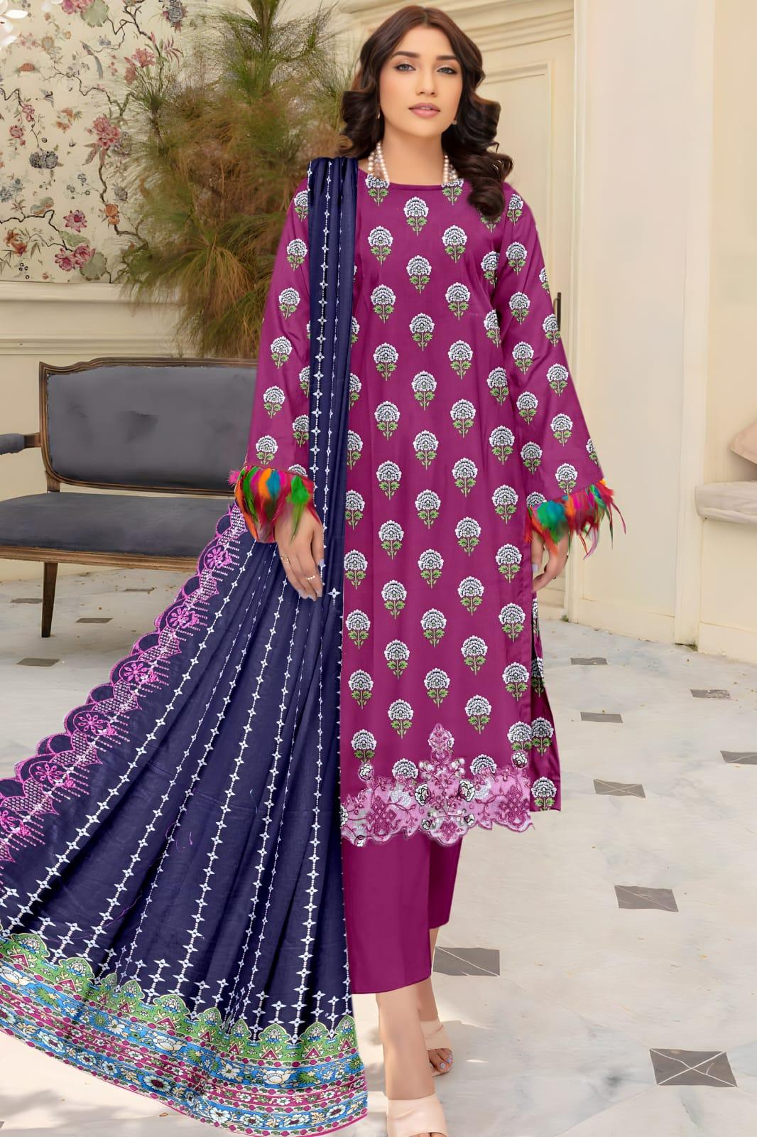 Seraphic Neno Kari Lawn with Katwork Dupatta – Design 8