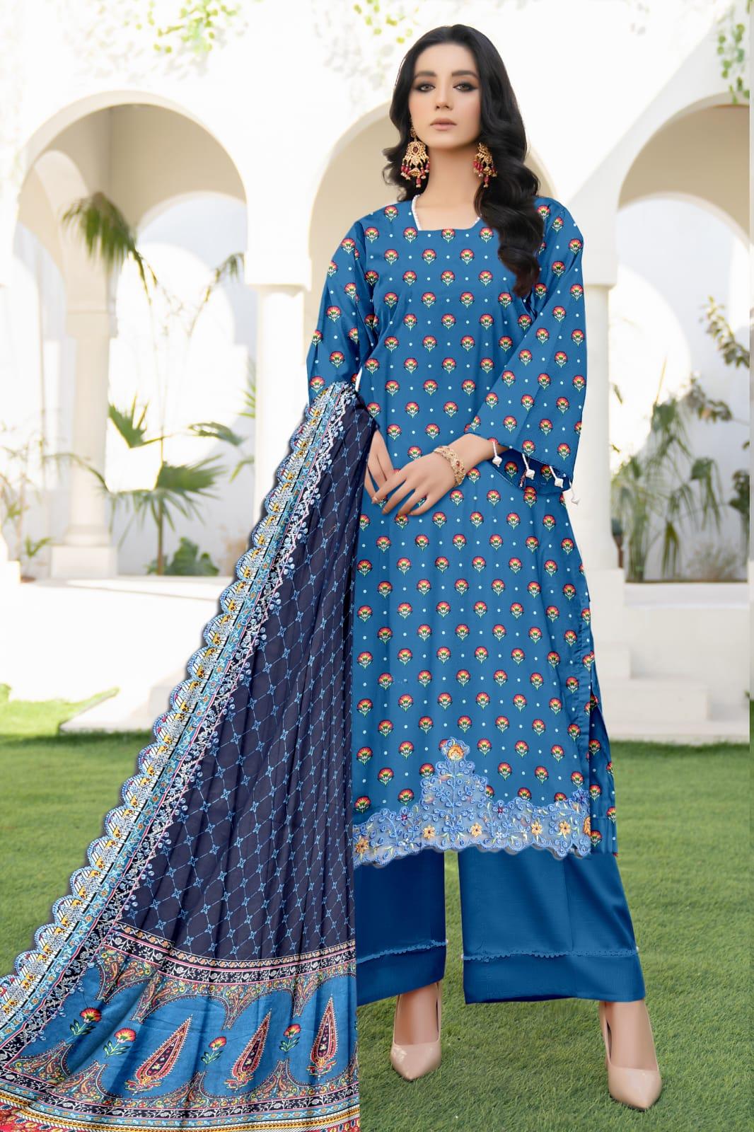 Seraphic Neno Kari Lawn with Katwork Dupatta – Design 9