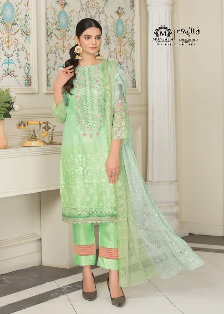 Shehnai Chicken Stitched Organza Pista