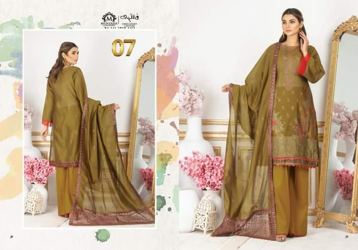 Momina's Stitched Paper Cotton Mustard