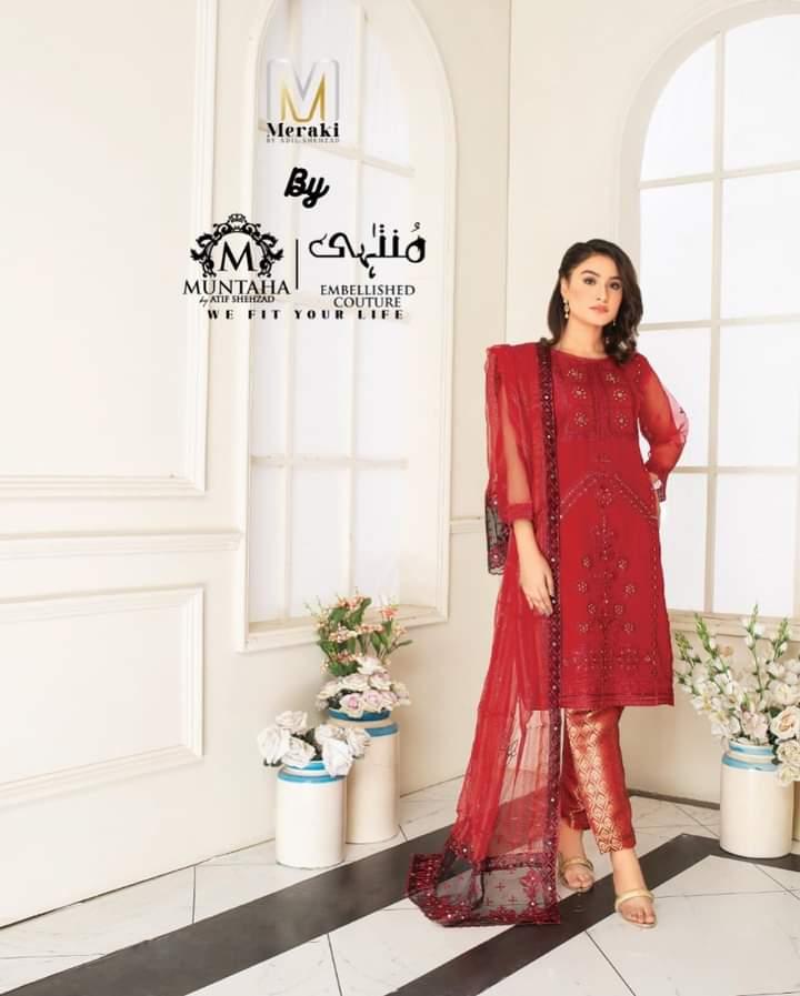 Rosalie Stitched Organza Red