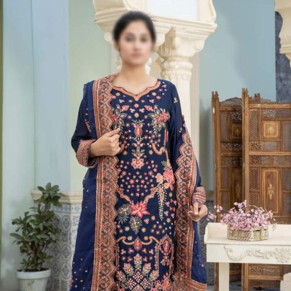 Chiffon Stitched Blue