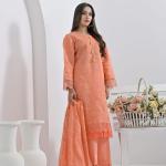 Peach Cotton Suit Haseen Ehsas