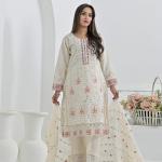 White Cotton Suit Haseen Ehsas