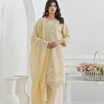 Half White Cotton Suit Haseen Ehsas