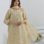 Half White Cotton Suit Haseen Ehsas
