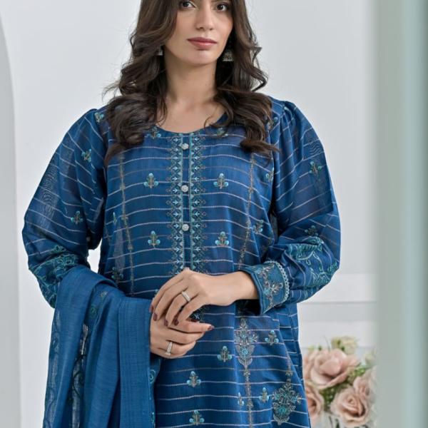 Blue Cotton Suit Haseen Ehsas